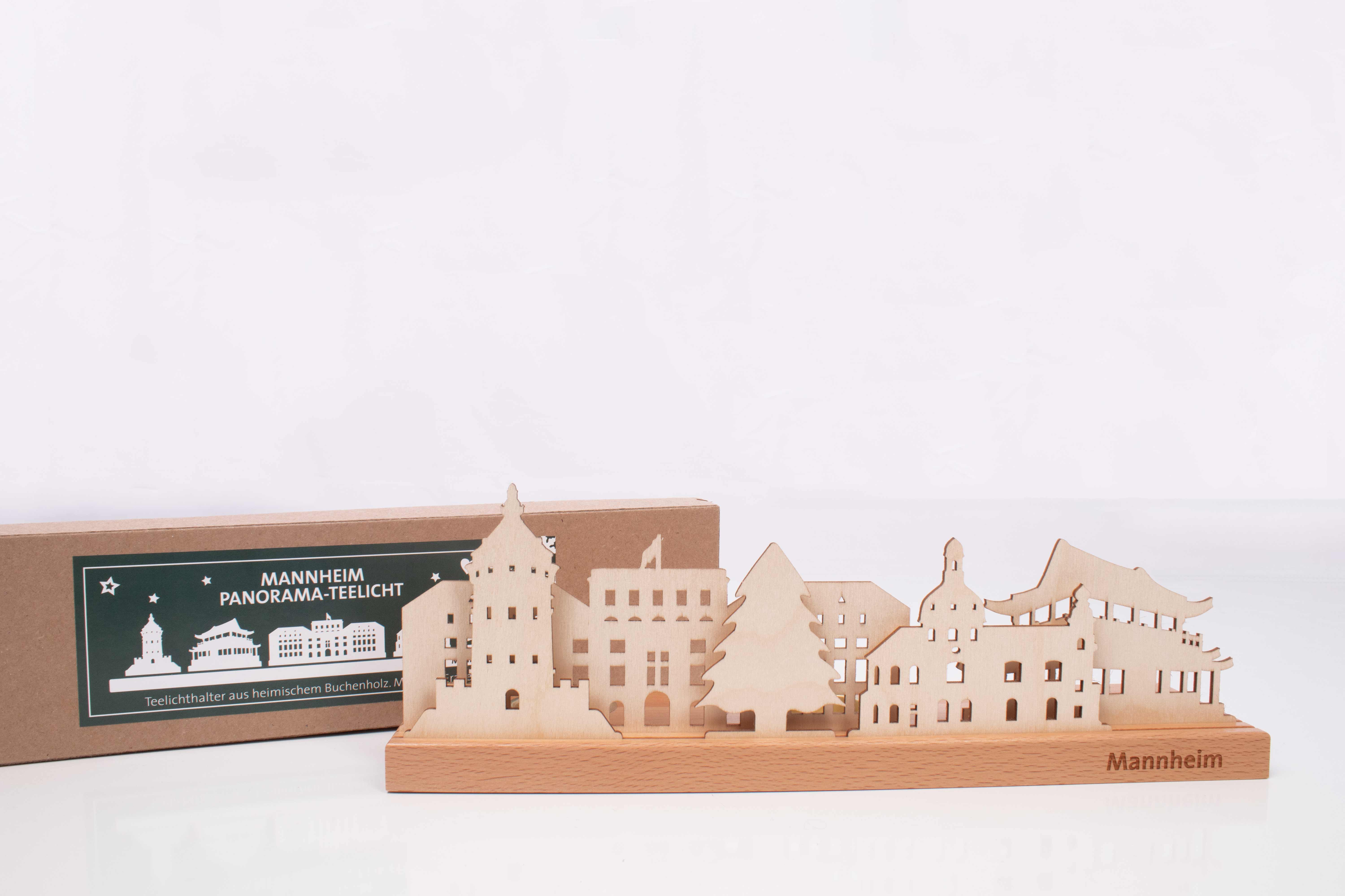 Panorama Teelicht Mannheim Skyline