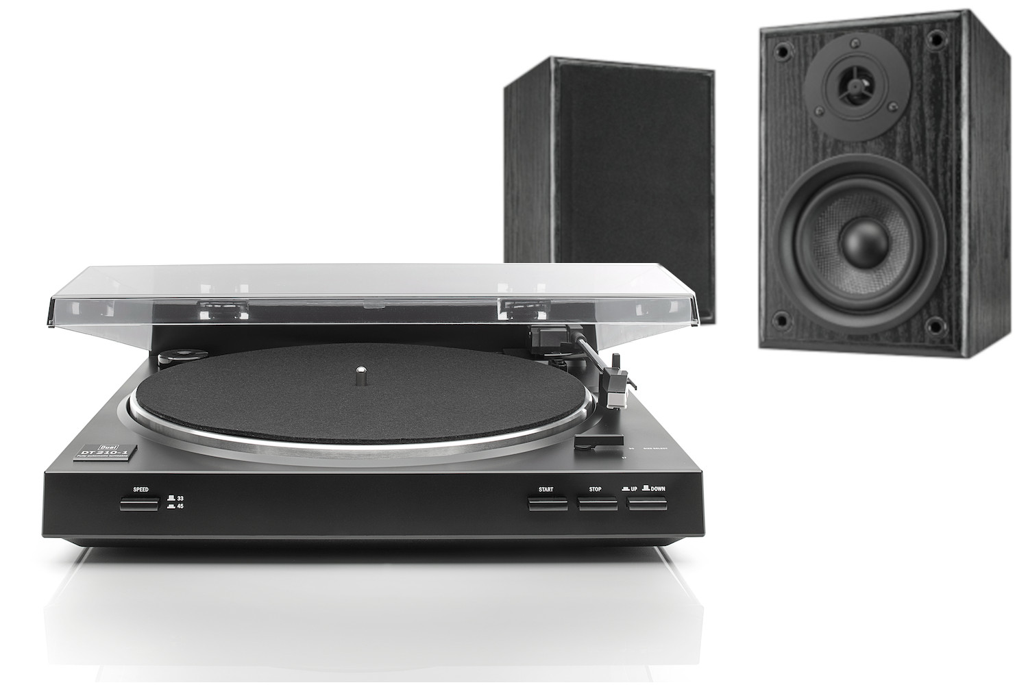 Set Dual Vollautomatik-Plattenspieler DT 210USB und Aktivlautsprecher LS 100 Set Dual Vollautomatik-Plattenspieler DT 210USB und Aktivlautsprecher LS 100