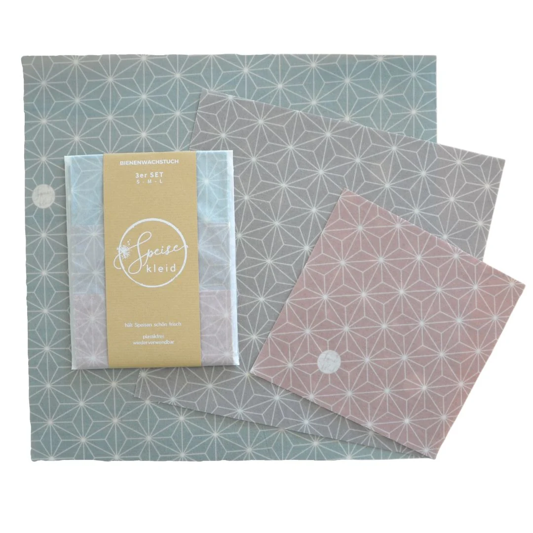 3er STARTER-SET Bienenwachstücher JAPAN-STERNE