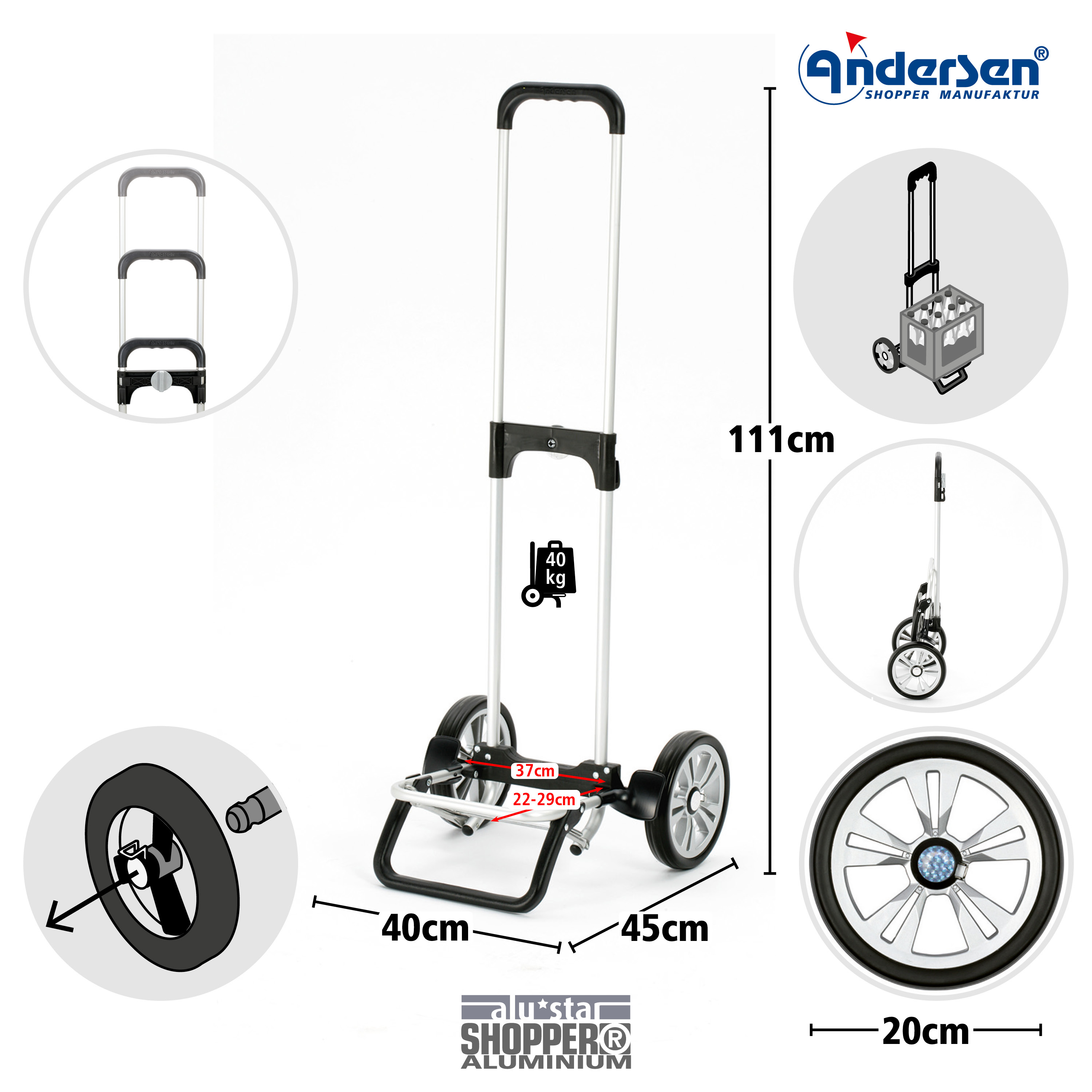 Alu Star Shopper Hilma- leichtes & wendiges Aluminium-Fahrgestell