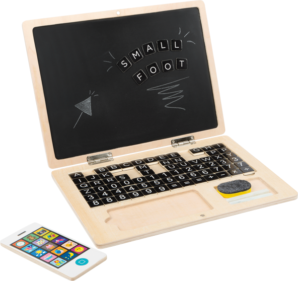 Holz-Laptop mit Magnet-Tafel Holz-Laptop mit Magnet-Tafel