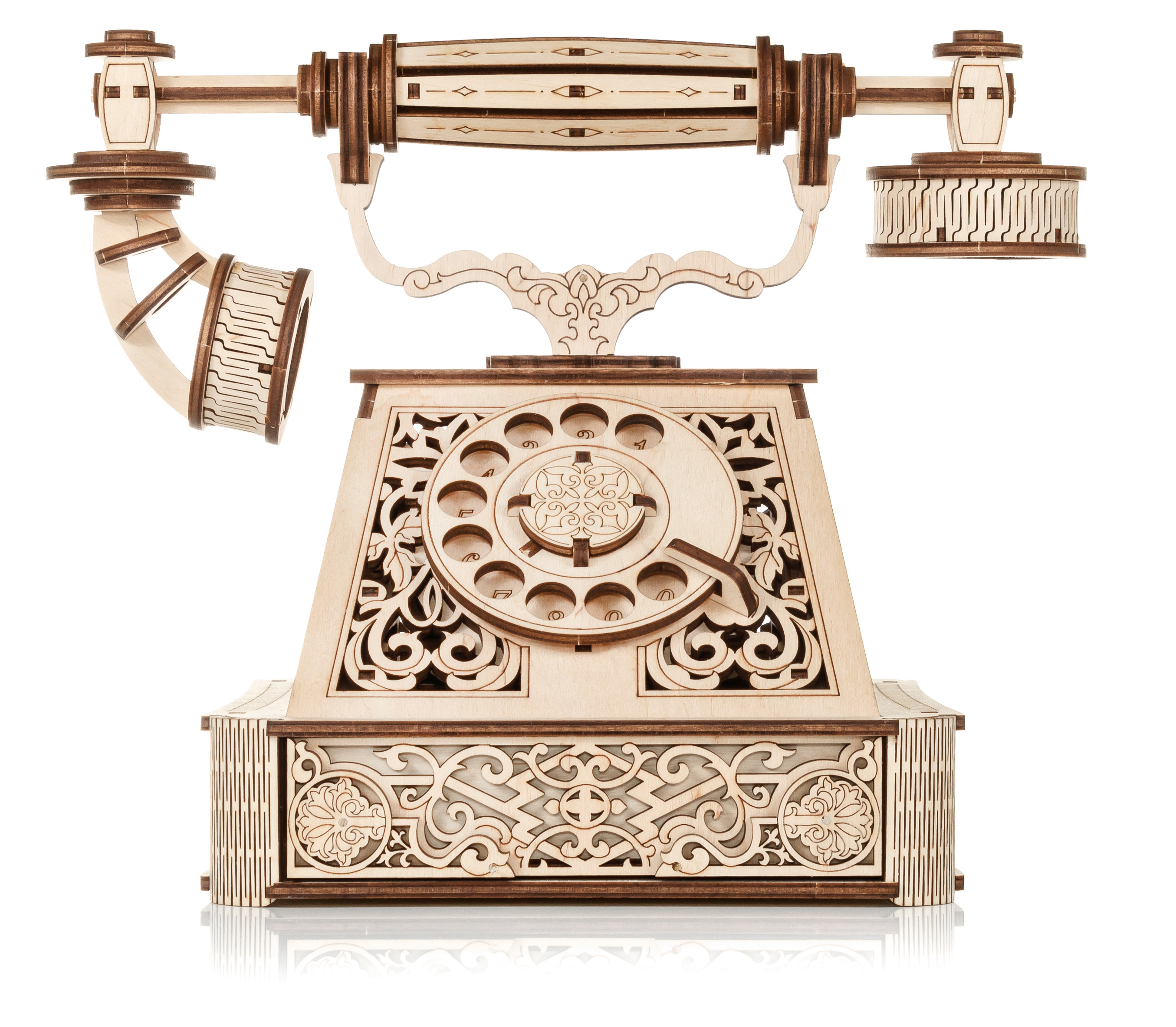 3D-Holzpuzzle, Retro Telefon 3D-Holzpuzzle, Retro Telefon